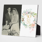 50周年記念写真結婚フローラバラ フォトプラーク (側面)