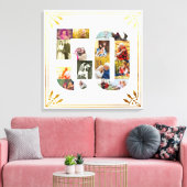 50周年記念写真結婚ホワイト金ゴールドアールデコ キャンバスプリント (インサイチュ (リビング))