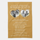 50周年記念写真結婚家族の物語の写真 キッチンタオル (縦)