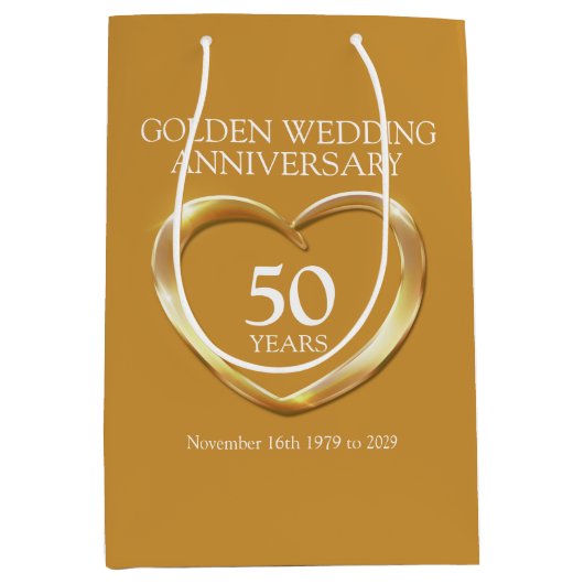 50周年記念写真結婚抱き枕 ミディアムペーパーバッグ (正面)