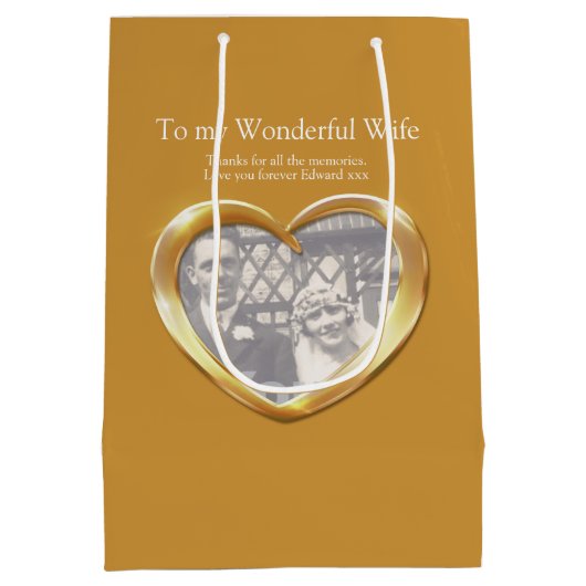 50周年記念写真結婚抱き枕 ミディアムペーパーバッグ (裏面)