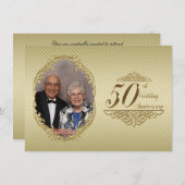 50周年記念写真結婚招待状カード 招待状 (正面/裏面)