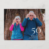 50周年記念写真結婚日付を保存 案内ポストカード (正面)