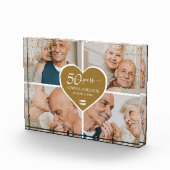 50周年記念写真結婚金ゴールドグリッターハート フォトブロック (右)