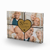 50周年記念写真結婚金ゴールドグリッターハート フォトブロック (右)