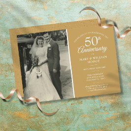 50周年記念写真結婚金ゴールドダスト紙吹雪 招待状