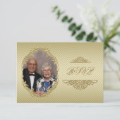 50周年記念写真結婚RSVPカード 出欠カード (スタンド正面)