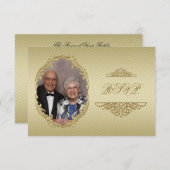 50周年記念写真結婚RSVPカード 出欠カード (正面/裏面)