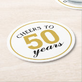50周年記念応援~50年金ゴールド ラウンドペーパーコースター (アングル)