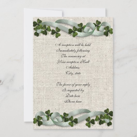 50周年記念招待状アイルランドテーマ 招待状 (裏面)