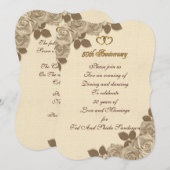 50周年記念招待状 イラスト セピア ローズ 招待状 (正面/裏面)