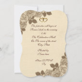 50周年記念招待状 イラスト セピア ローズ 招待状 (裏面)