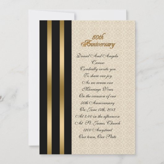 50周年記念招待状 エレガント 招待状 (正面)