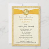 50周年記念招待状 - ゴールドのモノグラム 招待状 (裏面)