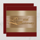 50周年記念招待状 ゴールド レッド 招待状 (正面/裏面)