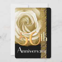 50周年記念招待状 シャンパン ローズ V01A 招待状