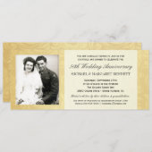 50周年記念招待状 - ヴィンテージ ゴールド ダマスク 招待状 (正面/裏面)