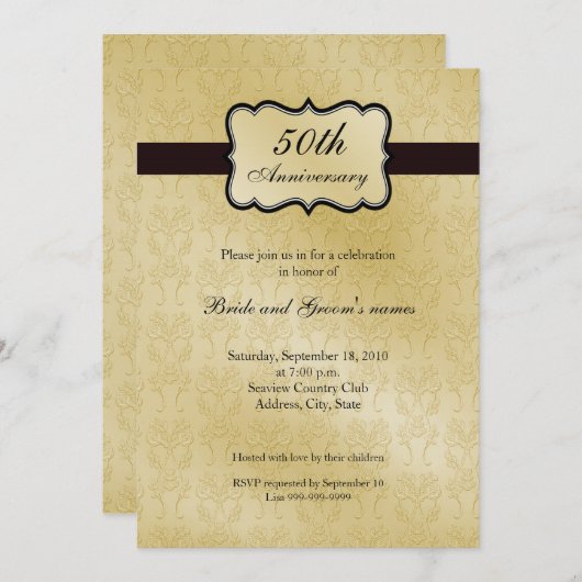 50周年記念招待状 招待状 (正面/裏面)