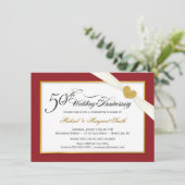 50周年記念招待状 - 赤と金 招待状 (スタンド正面)