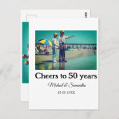 50周年記念日おめでとう　名前　写真　日付を入れて ポストカード (正面/裏面)