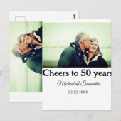 50周年記念日おめでとう　名前　写真　日付を追加 ポストカード (正面/裏面)