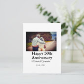 50周年記念日おめでとう　名前　写真　日付を追加 ポストカード (スタンド正面)