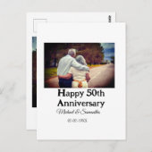 50周年記念日おめでとう　名前　写真　日付を追加 ポストカード (正面/裏面)