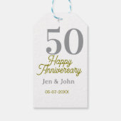 50周年記念日お名前入りシルバーゴールドデート ギフトタグ (裏面)