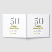50周年記念日お名前入りシルバーゴールド ゲストブック (全面)