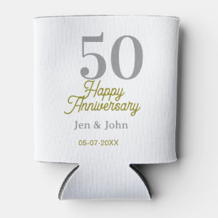 50周年記念日お名前入りシルバーゴールド 缶クーラー
