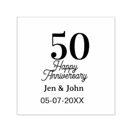 50周年記念日お名前入り記念日 シルバー ゴールド 日付 セルフインキングスタンプ