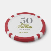 50周年記念日お名前入り記念日 シルバー ゴールド 日付  ポーカーチップ (シングル)