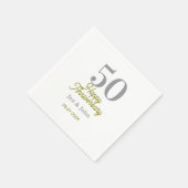50周年記念日 お名前 日付 シルバー ゴールド 日付 スタンダードカクテルナプキン (角)