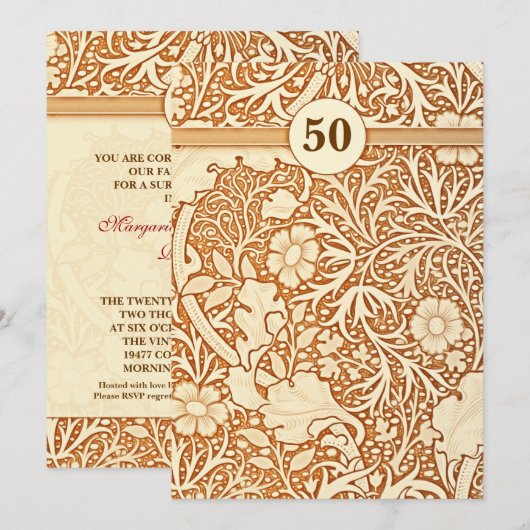 50周年記念日 招待状 (正面/裏面)