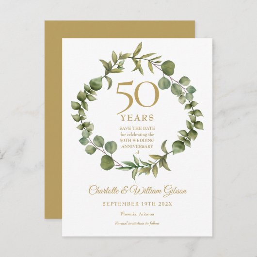 50周年記念日-日付の森の緑を救う  案内ポストカード (正面/裏面)