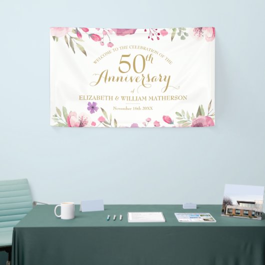 50周年記念水彩バラようこそ 横断幕 (トレードショー)