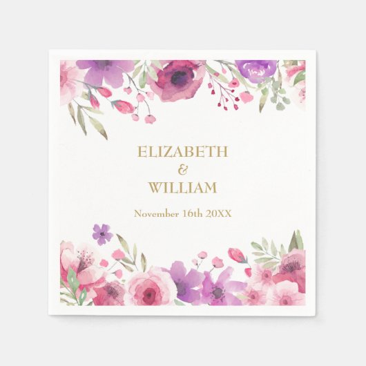 50周年記念水彩バラ緑 スタンダードカクテルナプキン (正面)