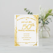 50周年記念箔押し招待状ポストカード 箔招待状ポストカード (立ち正面)