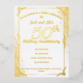 50周年記念箔押し招待状ポストカード 箔招待状ポストカード (正面)