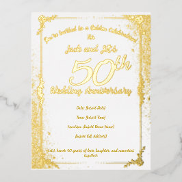 50周年記念箔押し招待状ポストカード 箔招待状ポストカード