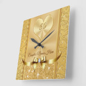 50周年記念素晴らし時計のカップル名 スクエア壁時計 (傾斜)