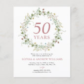50周年記念素朴招待状 (正面)
