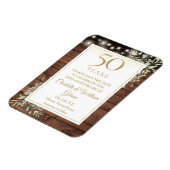 50周年記念素朴木材の日付を保存 マグネット (左側)