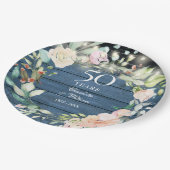 50周年記念素朴木製紐灯フローラ ペーパープレート (アングル)