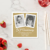 50周年記念結婚おもしろいの子写真 スタンダードカクテルナプキン (インサイチュ)