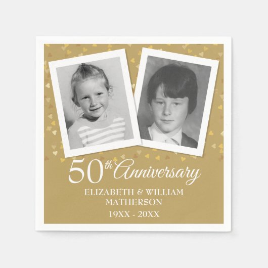 50周年記念結婚おもしろいの子写真 スタンダードカクテルナプキン (正面)