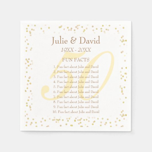 50周年記念結婚おもしろい スタンダードカクテルナプキン (正面)