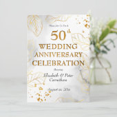 50周年記念結婚お祝いゴールデンパーティー 招待状 (スタンド正面)