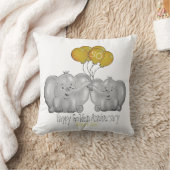 50周年記念結婚かわいいゾウ クッション (ブランケット)