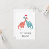 50周年記念結婚かわいい恐竜 カード (正面/裏面インサイチュ)